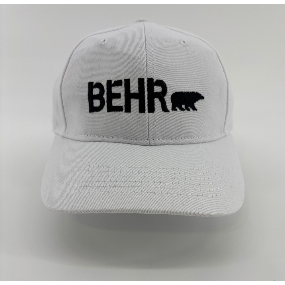 Behr Paint Baseball Cap White Embroidered Logo Hook & Loop Adjustable